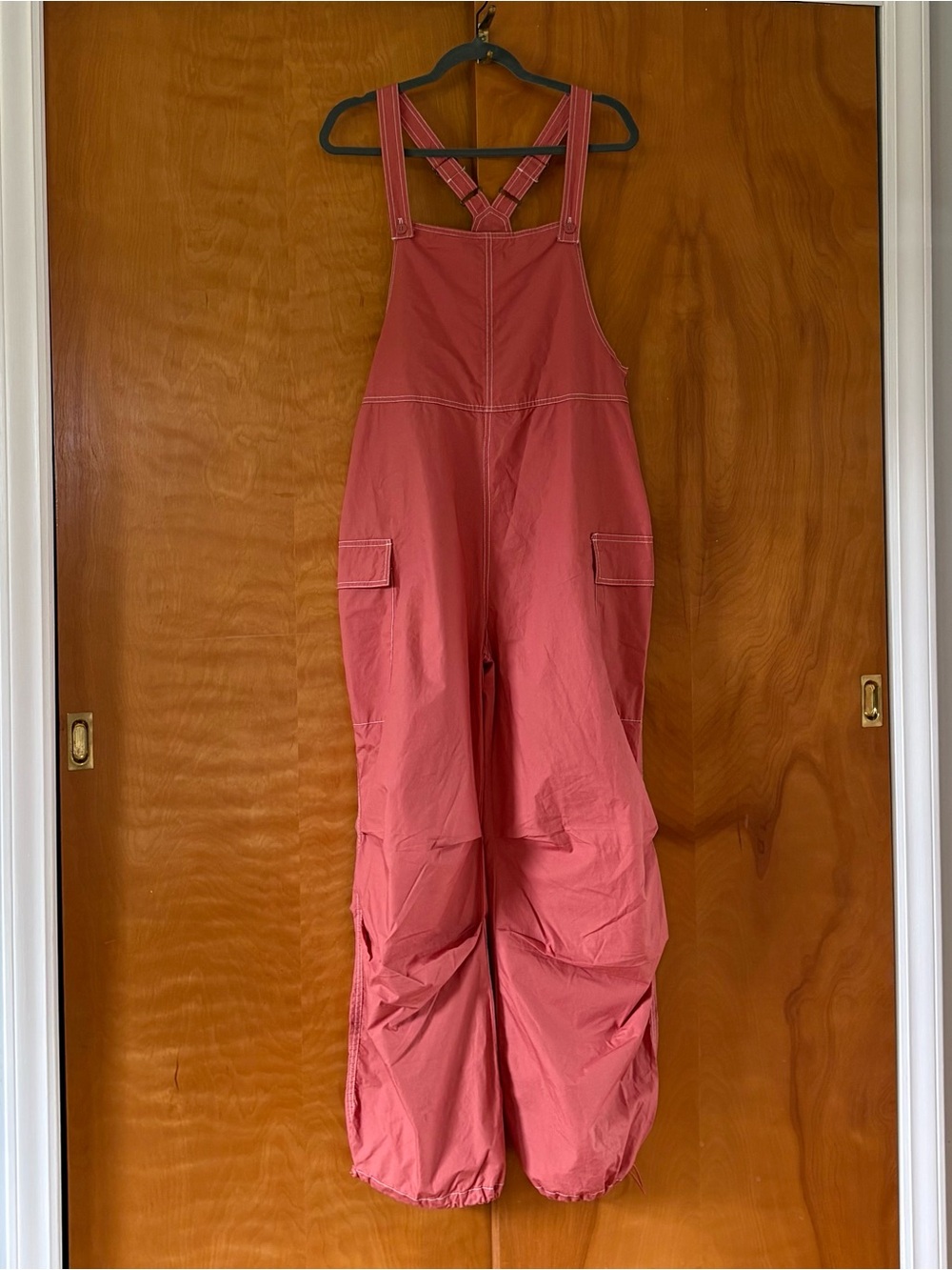 HUNTER & BROWN Women's Cargo Jumpsuit - Coral size L - Picture 3 of 10